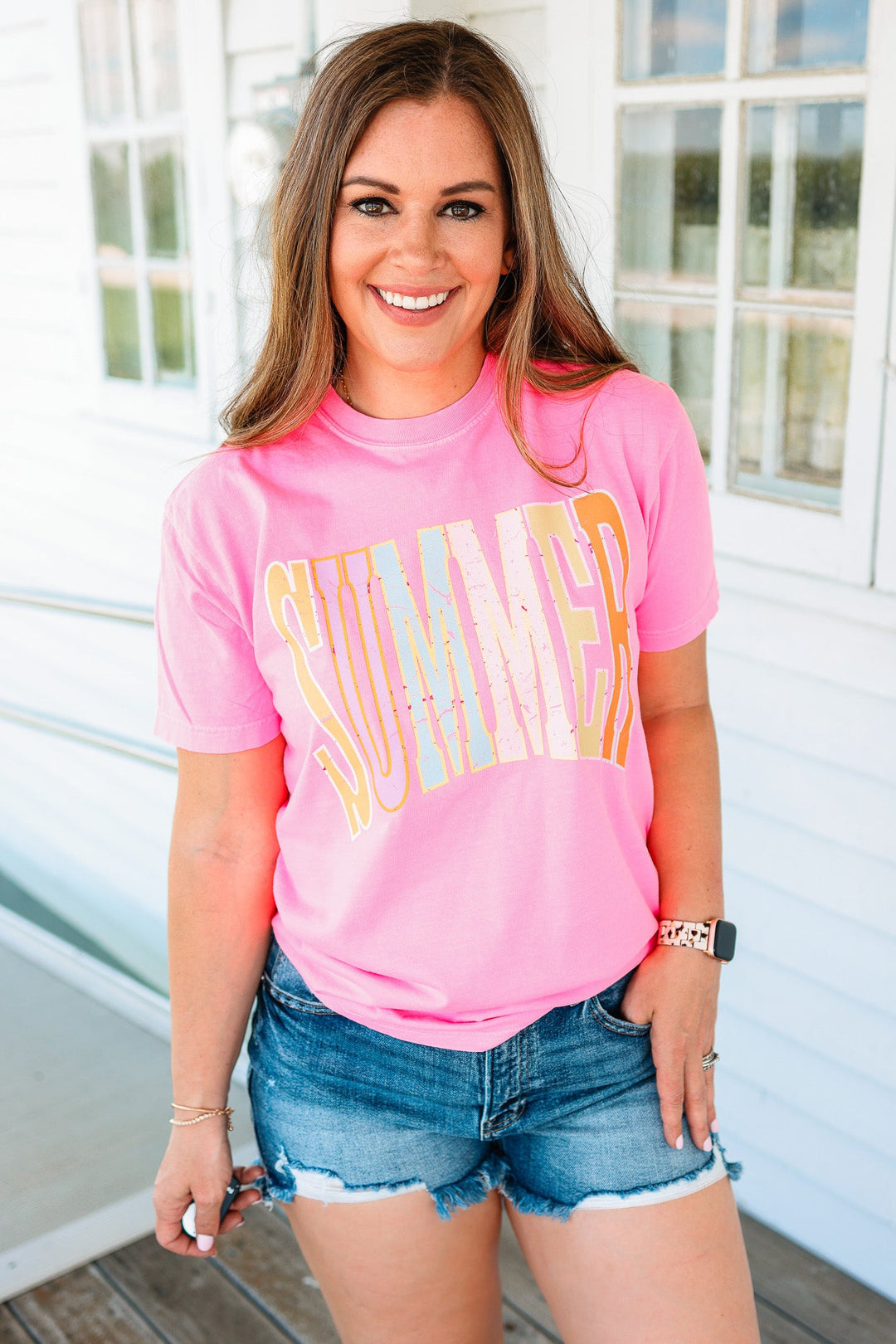 SUMMER Graphic Tee - Neon Pink