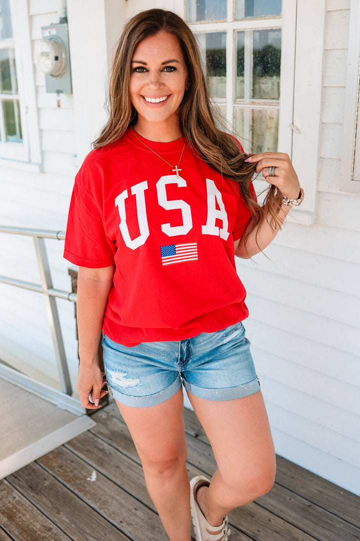 Classic USA Graphic Tee - Red