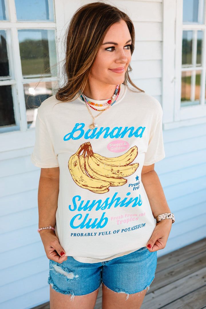 Banana Retro Fruit Market Graphic Tee - Ivory