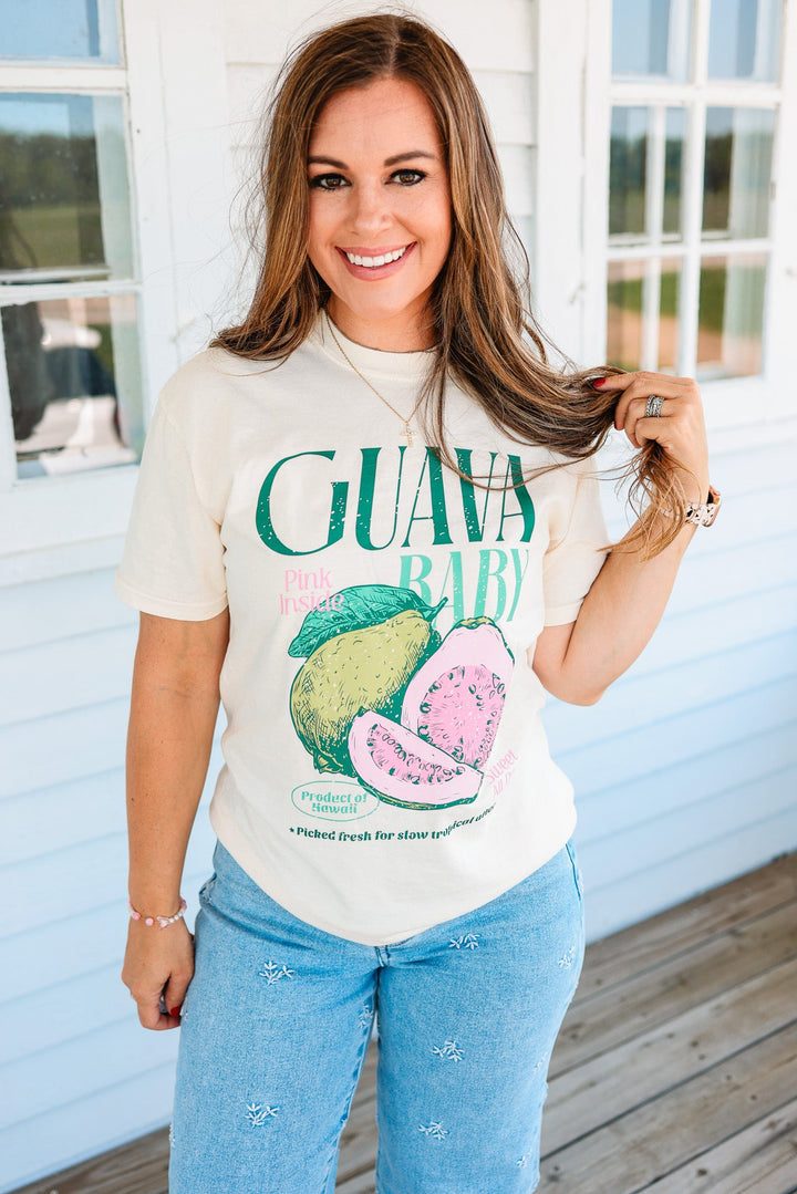 Guava Retro Fruit Market Graphic Tee - Ivory