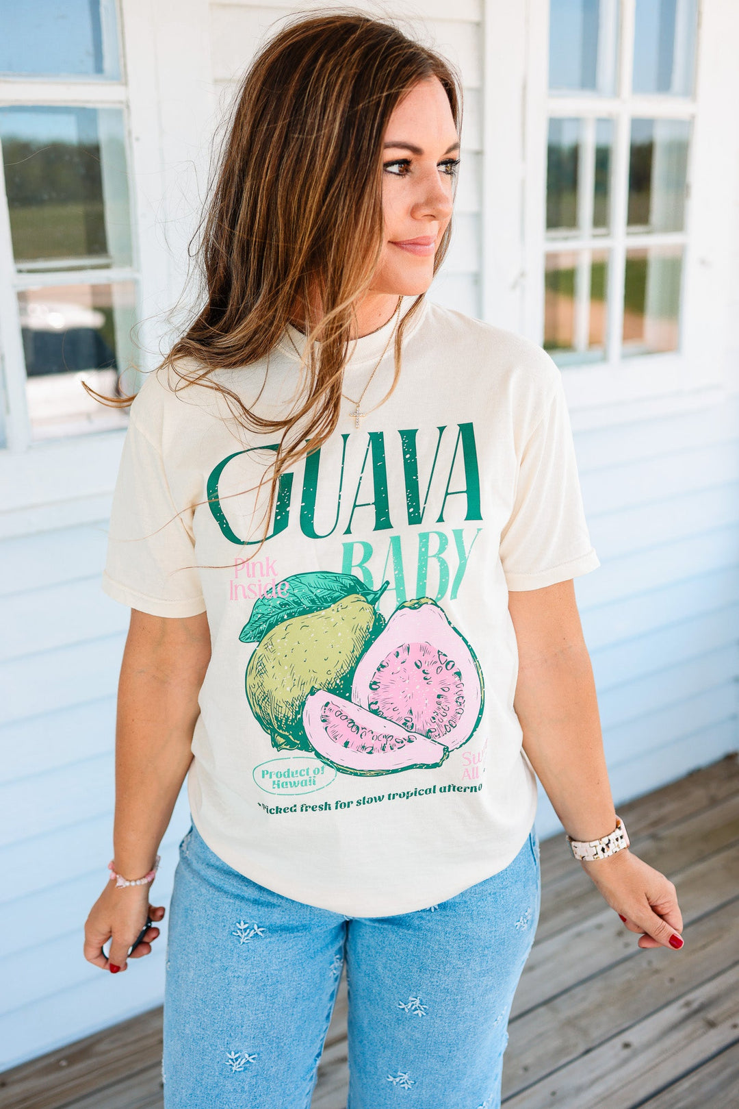 Retro Fruit Market Graphic Tees - Ivory