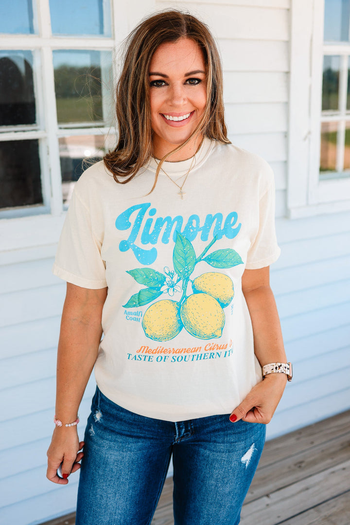 Limone Retro Fruit Market Graphic Tee - Ivory