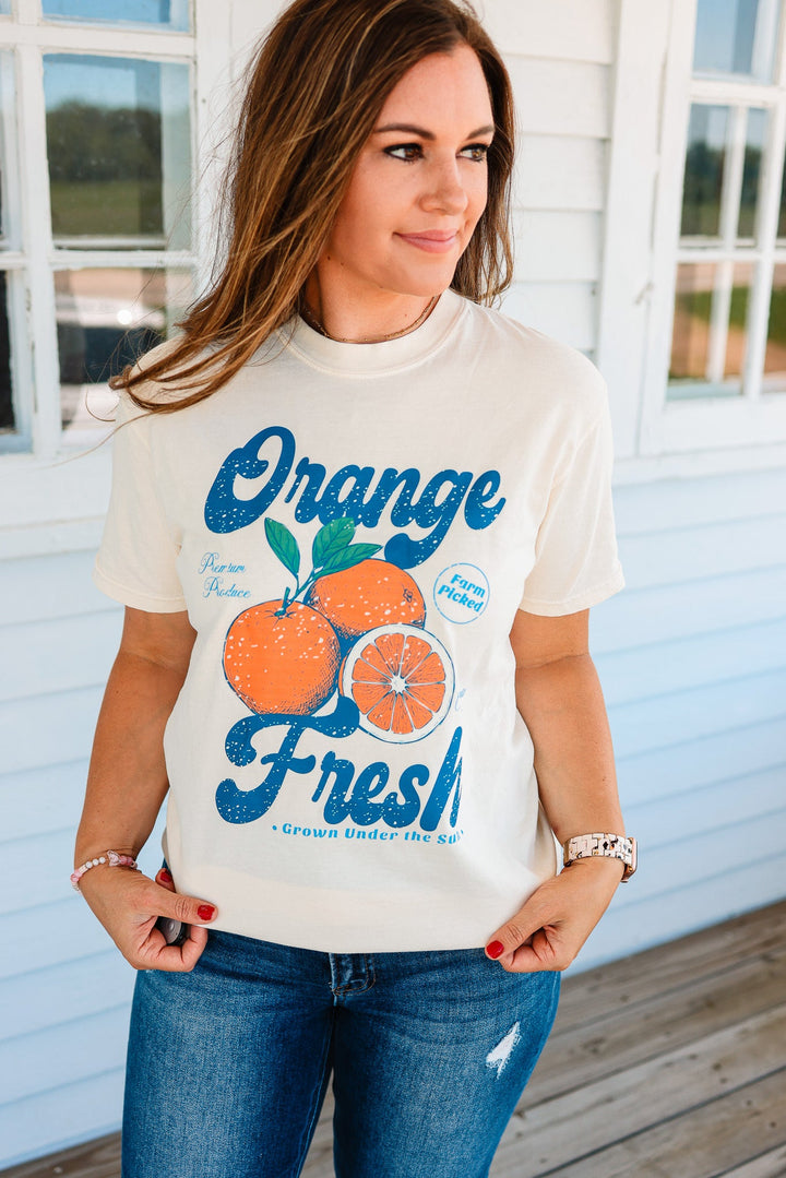 Retro Fruit Market Graphic Tees - Ivory