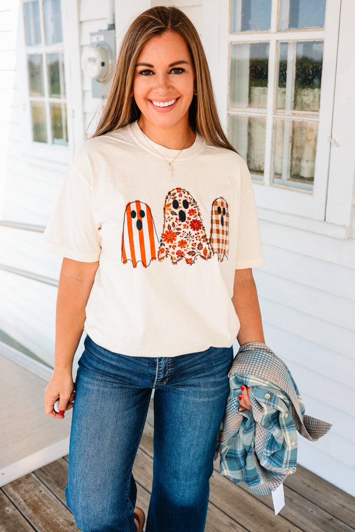Boho Ghost Trio Graphic Tee - Ivory