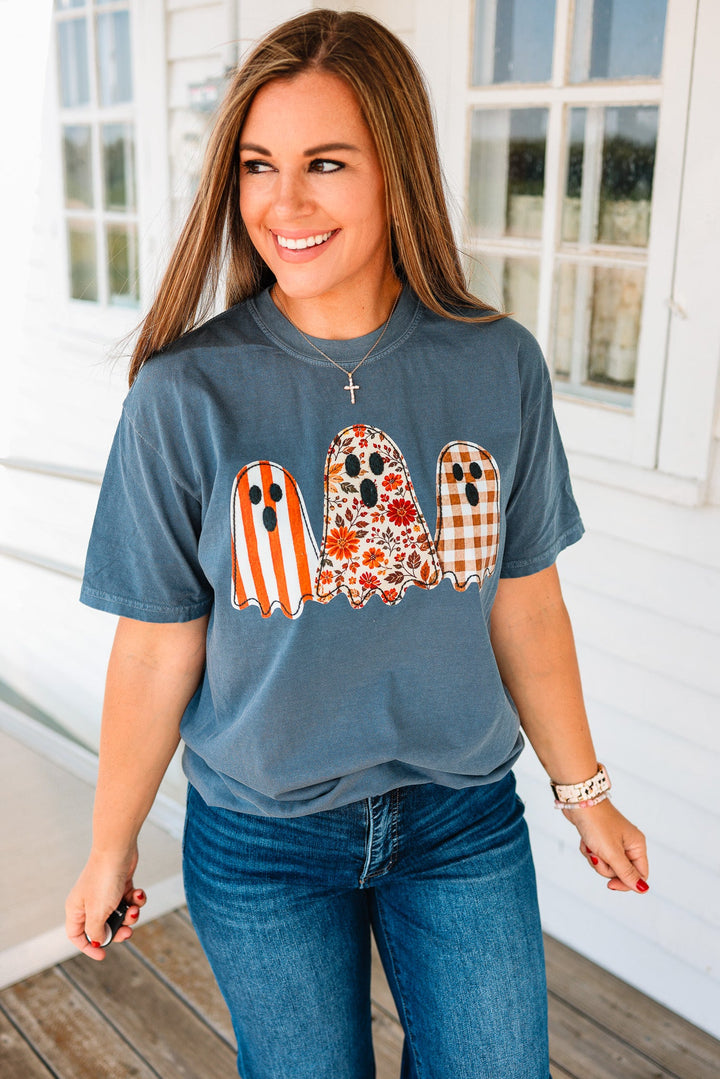 Boho Ghost Trio Graphic Tee - Denim