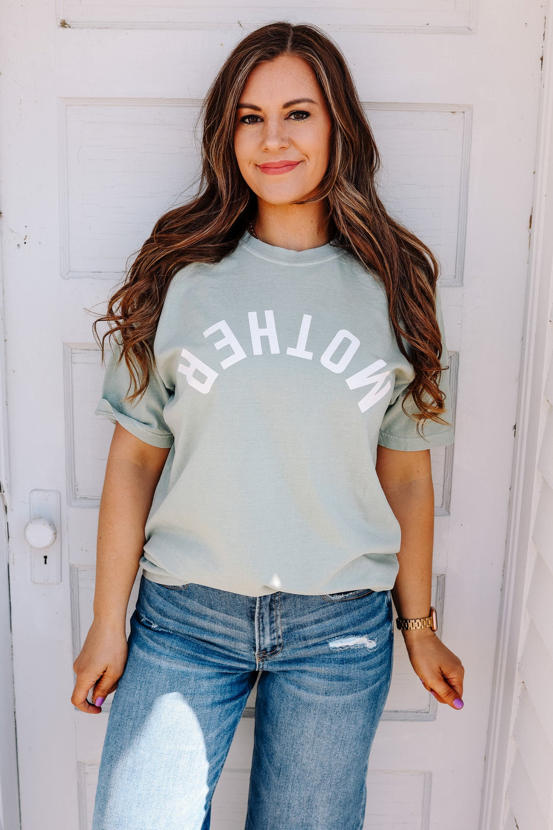 MOTHER Upside Down Graphic Tee - Bay