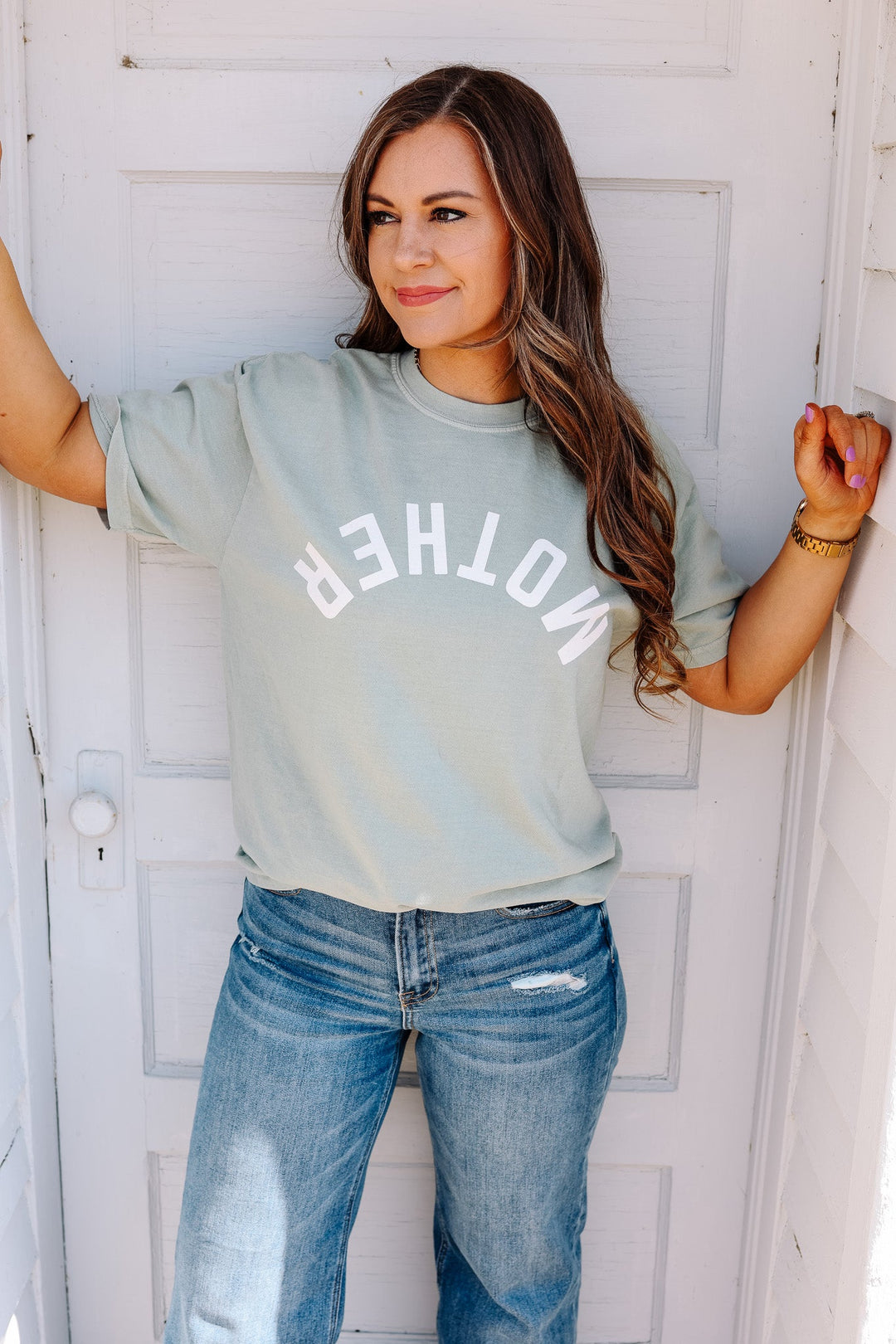 MOTHER Upside Down Graphic Tee - Bay