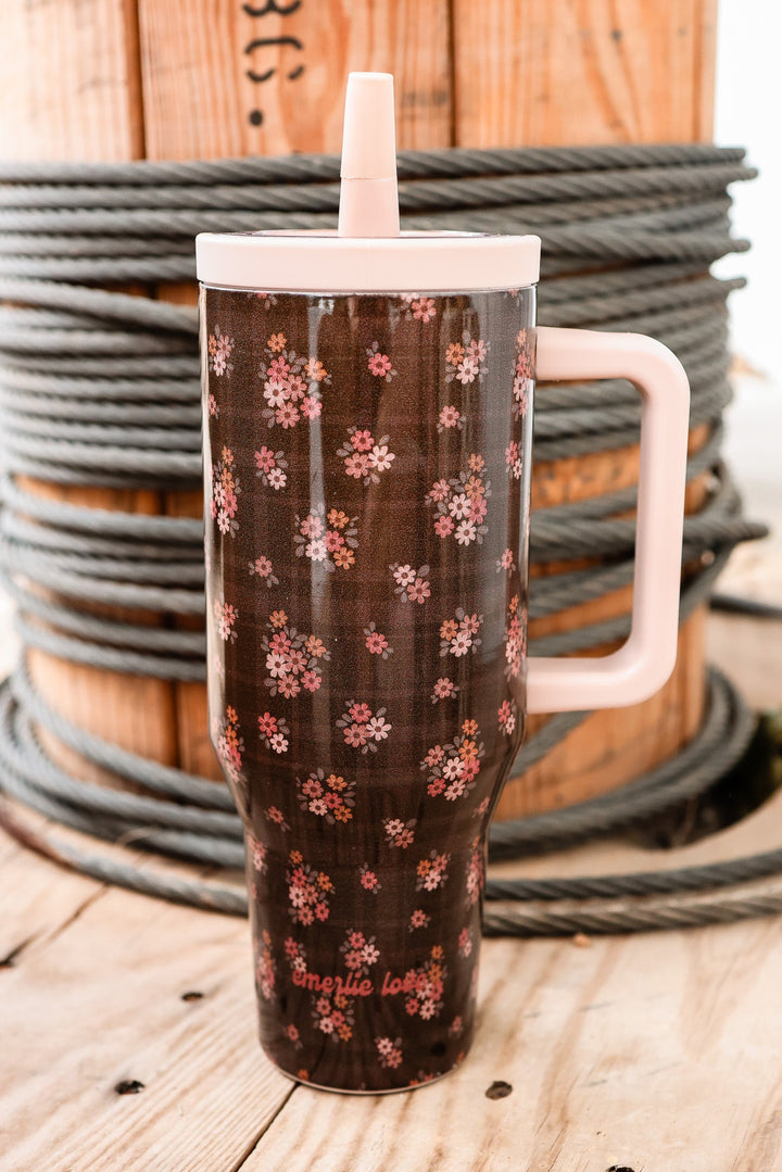 The Hydrate+ 40oz Tumbler - Vintage Brown Floral