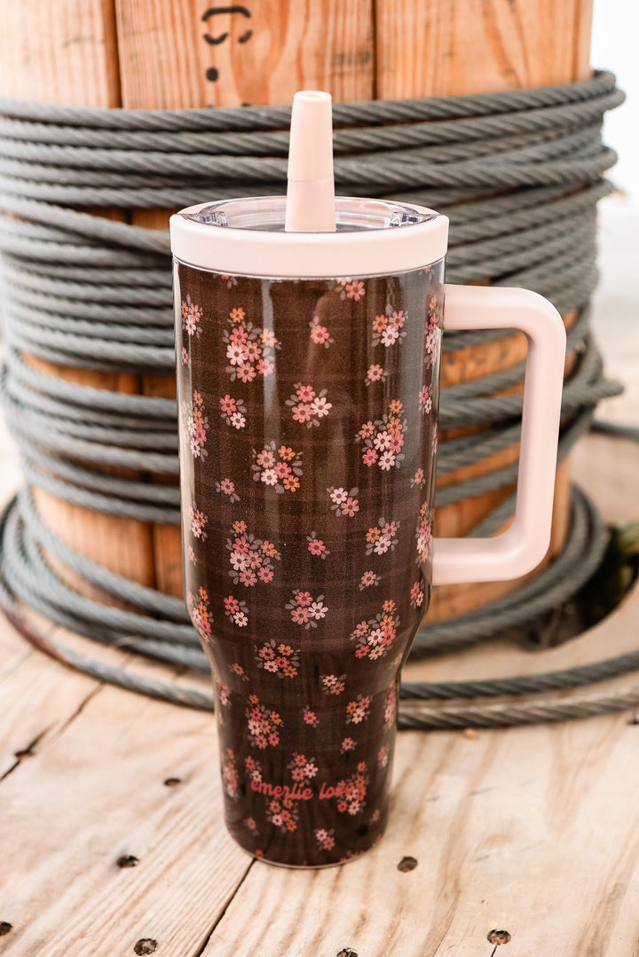 The Hydrate+ 40oz Tumbler - Vintage Brown Floral