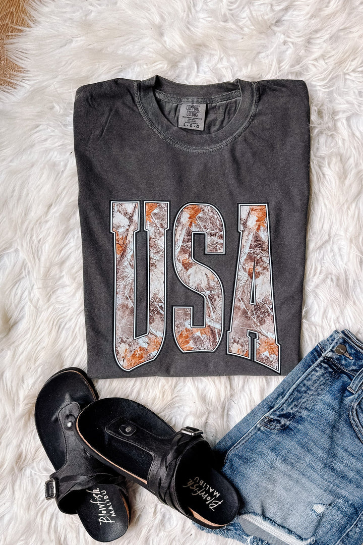 USA Camo Graphic Tee - Pepper