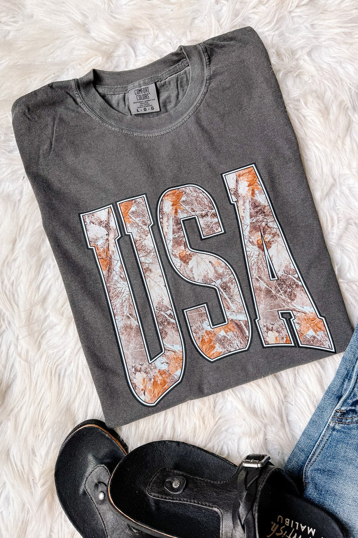 USA Camo Graphic Tee - Pepper