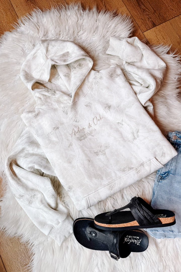 A&O Embroidered Camo Hoodie - White Birch