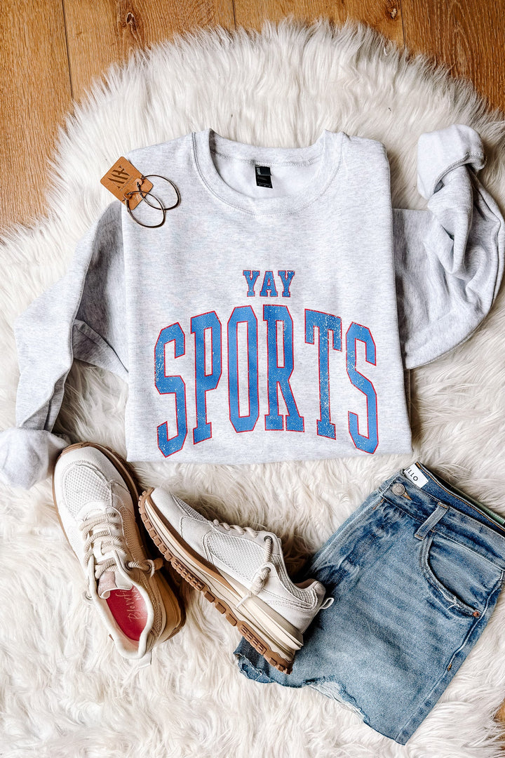 Yay Sports Crewneck Sweatshirt - Ash Grey