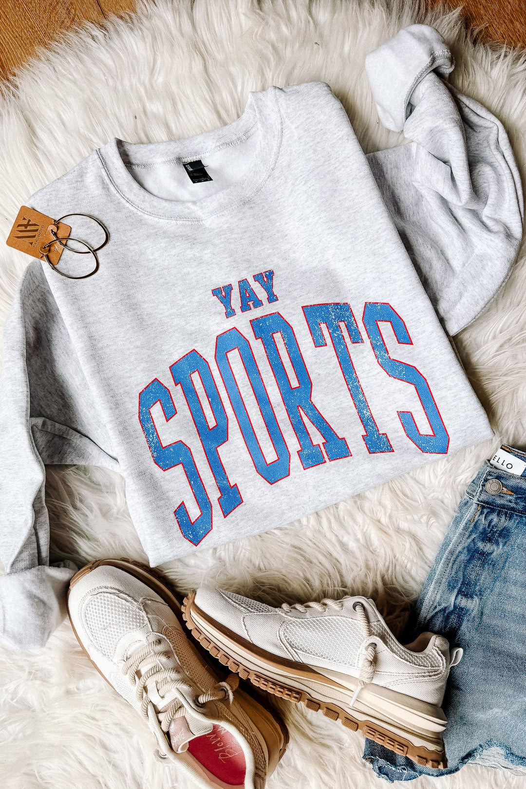Yay Sports Crewneck Sweatshirt - Ash Grey