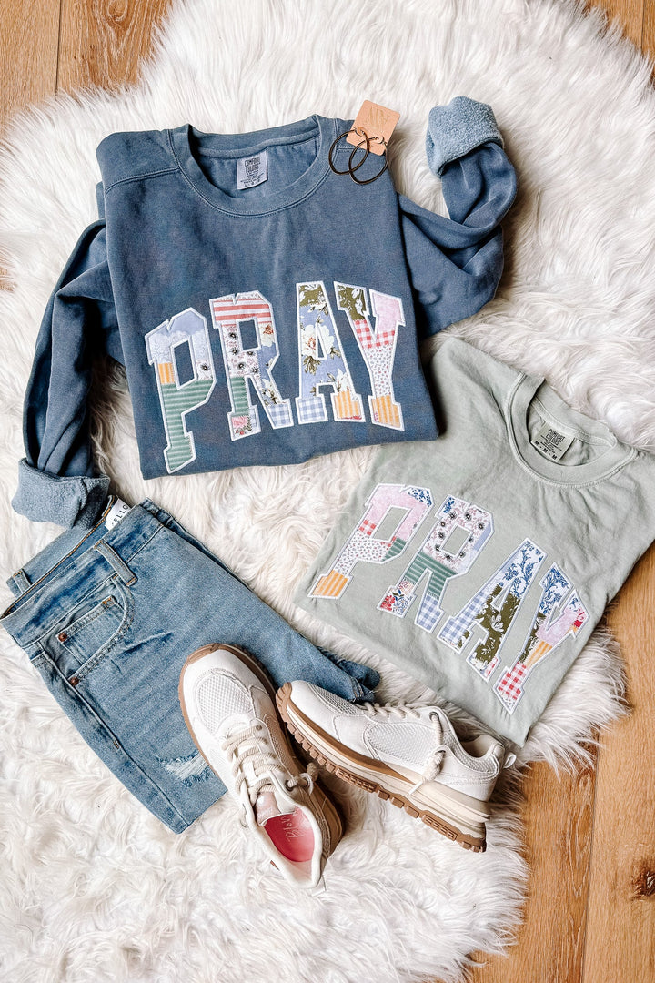 PRAY Patchwork Appliqué Graphic - Multiple Styles