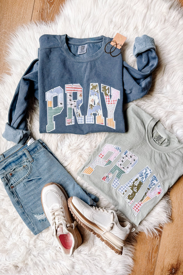 PRAY Patchwork Appliqué Graphic - Multiple Styles