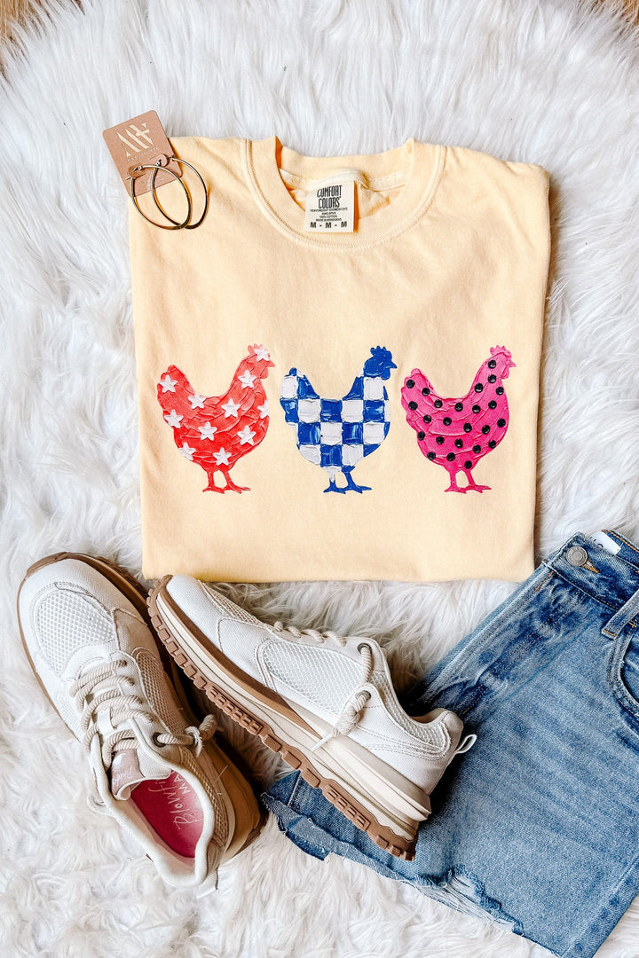 Chicky Trio Graphic Tee - Butter