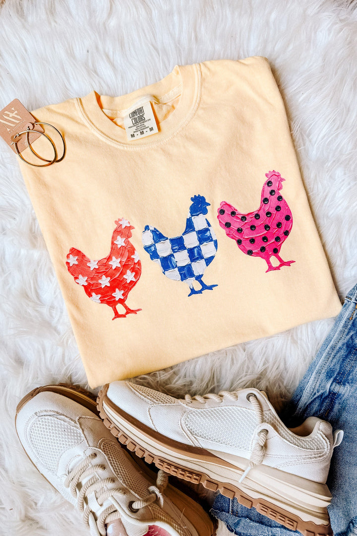 Chicky Trio Graphic Tee - Butter