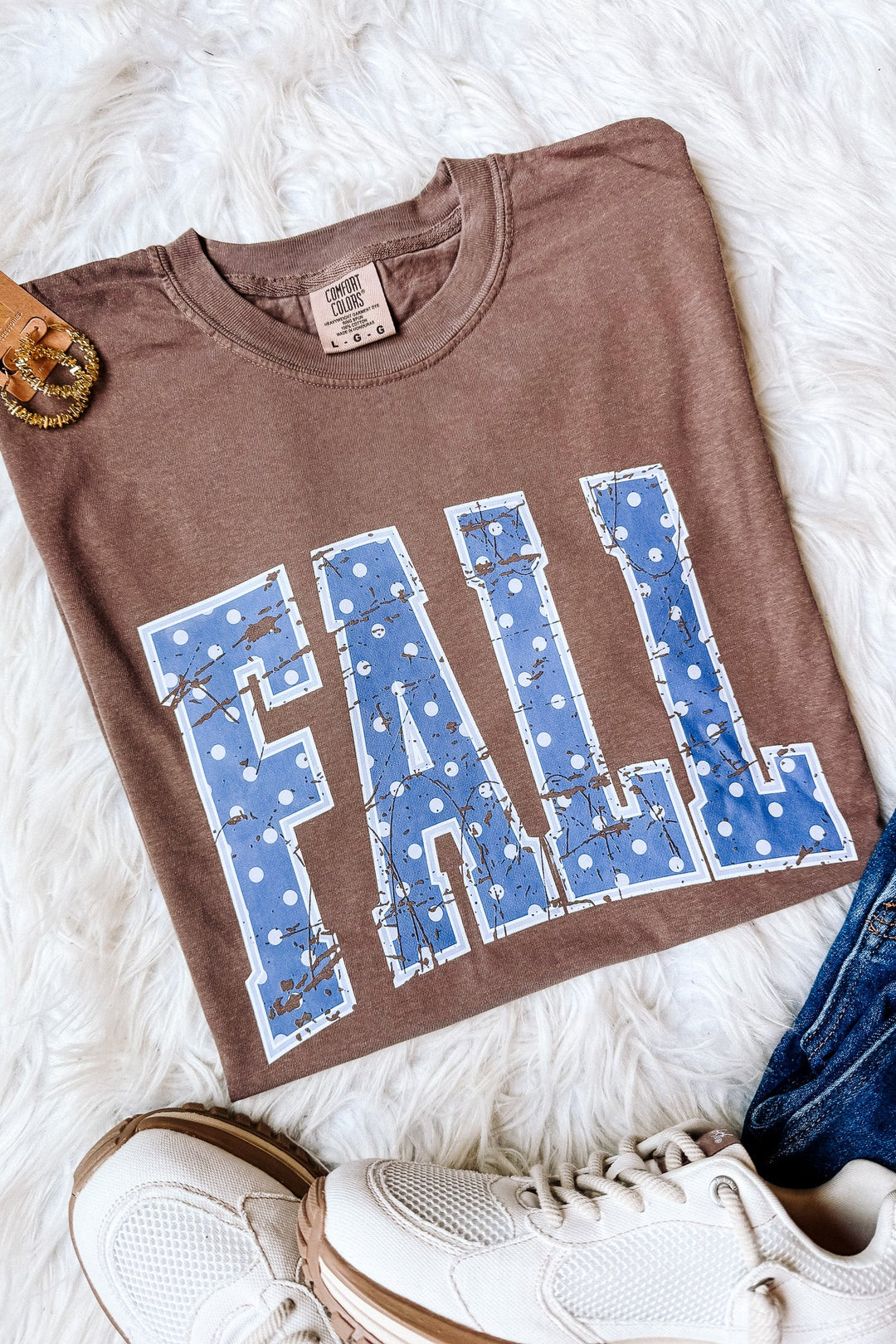 Polka Dot Fall Graphic Tee - Multiple Colors