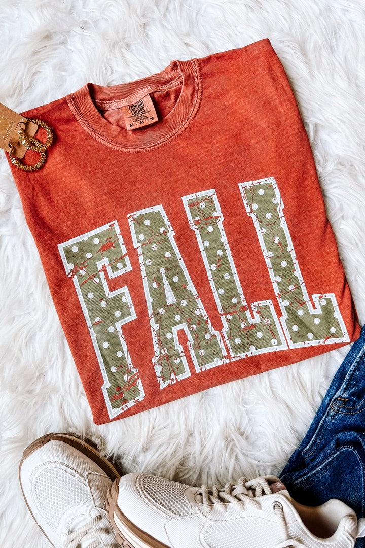 Polka Dot Fall Graphic Tee - Multiple Colors