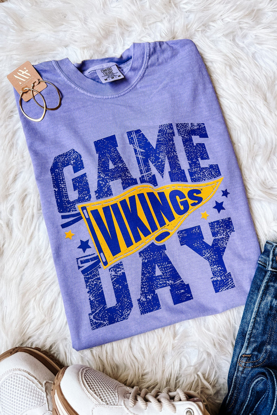 Game Day Vikings Pennant Graphic Tee - Violet