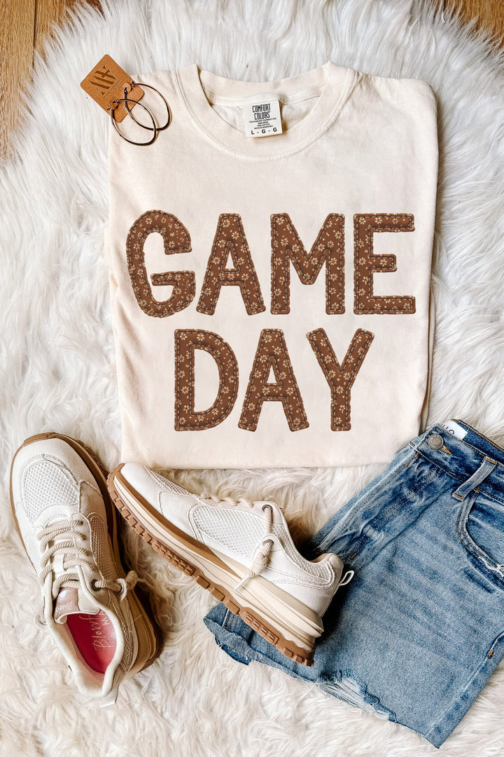 Game Day Floral Patches Graphic Tee - Multiple Colors