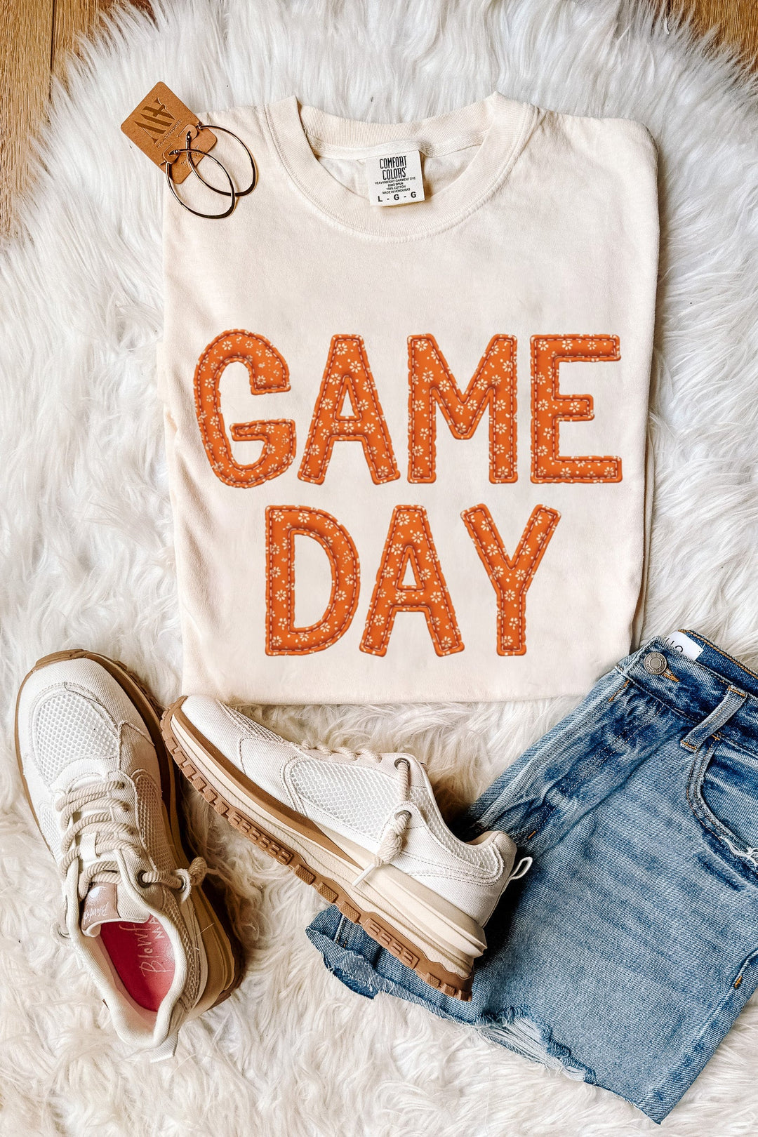 Game Day Floral Patches Graphic Tee - Multiple Colors