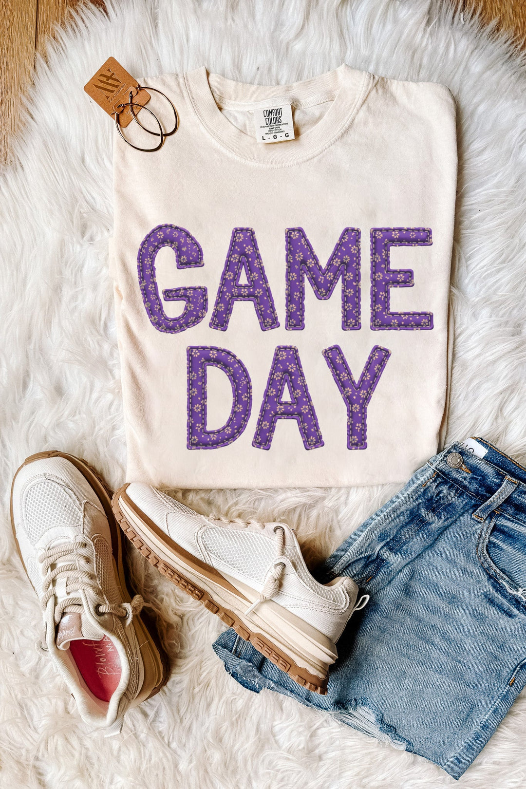 Game Day Floral Patches Graphic Tee - Multiple Colors
