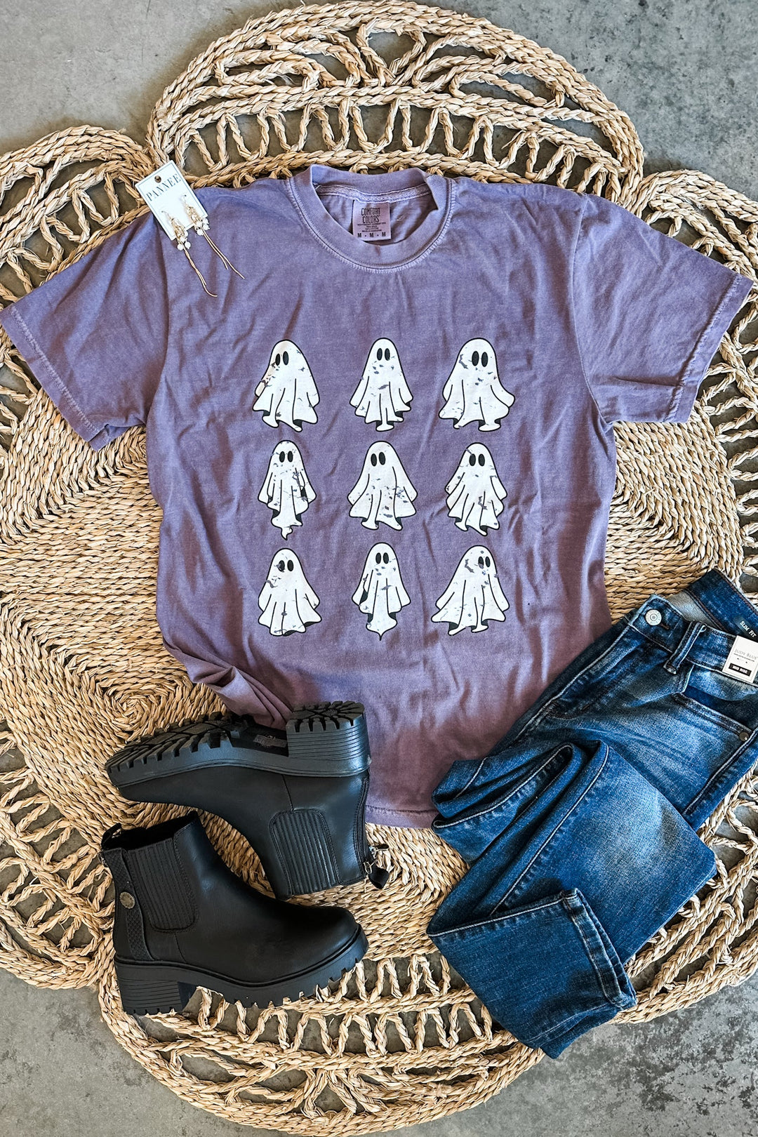 Vintage Ghosts Graphic Tee - Wine