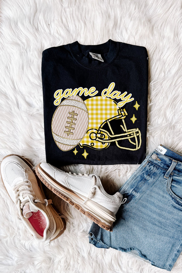 Game Day Football Helmet Graphic Tee - Multiple Colors